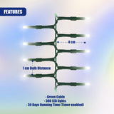 300 LED Cluster Christmas Lights - Blue & White
