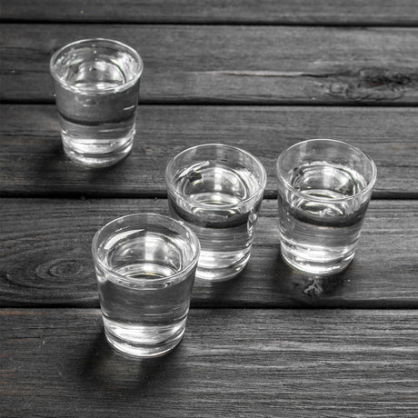 Small clear shot glasses.