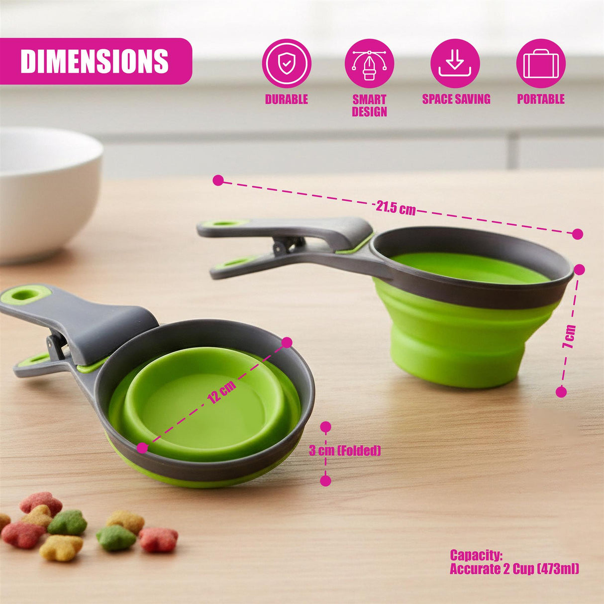 3 in 1 Collapsible Pet Food Scoop