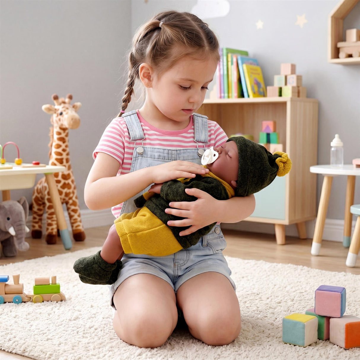 BiBi Black Doll Reborn Ethnic Sleeping Boy "Glorio" (50 cm / 20")