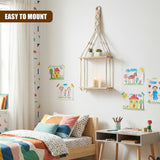 2 Tier Macrame Hanging Wall Shelf