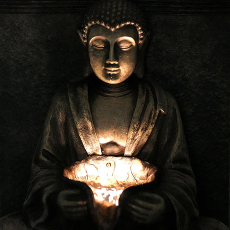 Solar Stone Buddha Fountain by Geezy - UKBuyZone