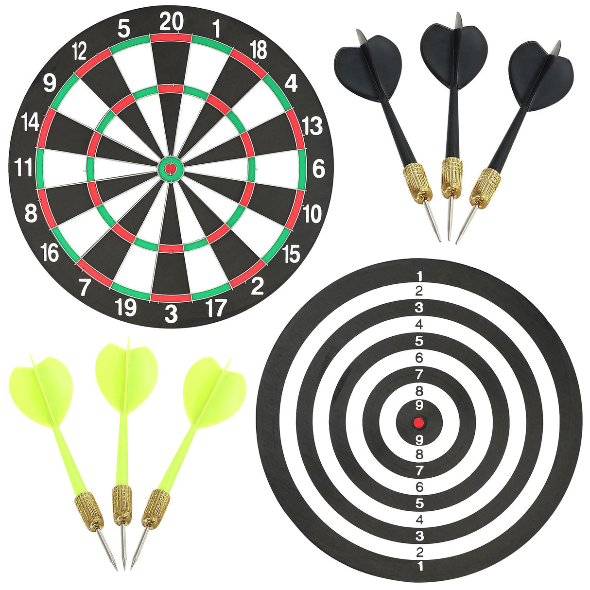 Double-Sided Dartboard with 6 Darts by The Magic Toy Shop - UKBuyZone