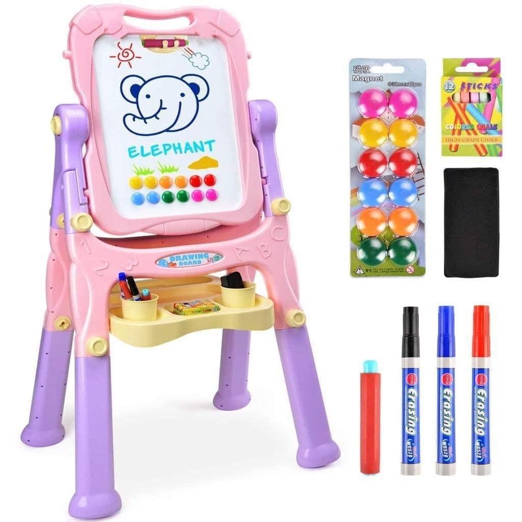 The Magic Toy Shop Pink Folding Double-Sided Magnetic Drawing Board