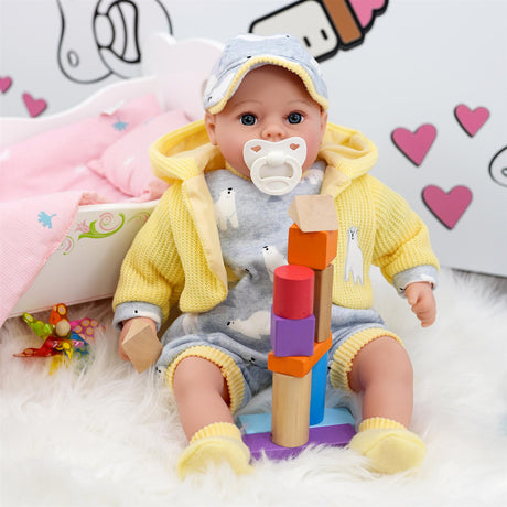 Baby Doll With Dummy & Sounds Yellow by BiBi Doll - UKBuyZone