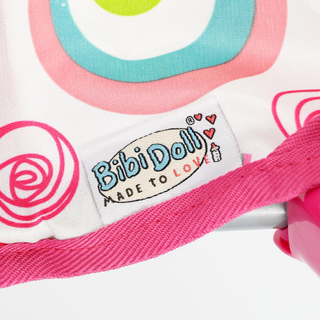 A pink and white baby's travel high chair set, featuring a cute design and a matching carry bag. - UKBuyZone