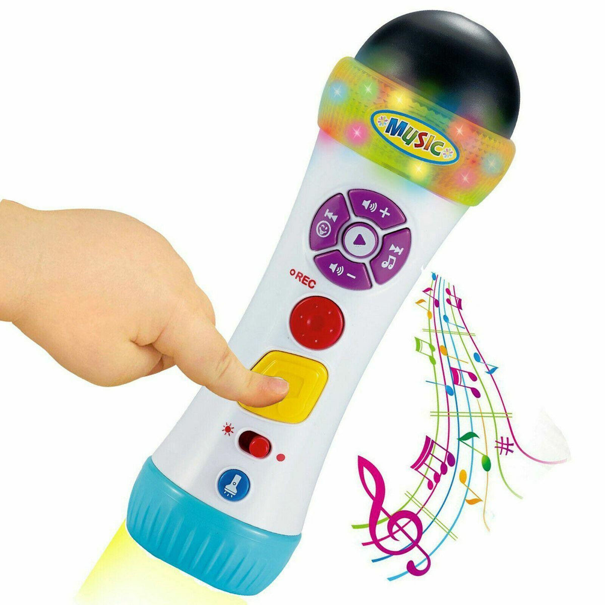 Child Microphone Reverb Musical Recording Microphone for Kids Singing Fun at Home with Flashing ...