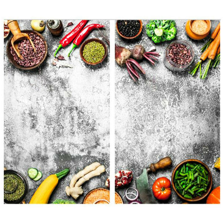 Glass Cutting Boards with Veggies Design by Geezy - UKBuyZone