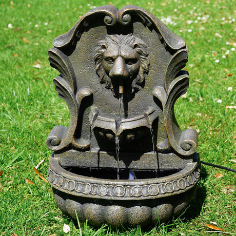 Lion Water Feature With Led Lights by GEEZY - UKBuyZone