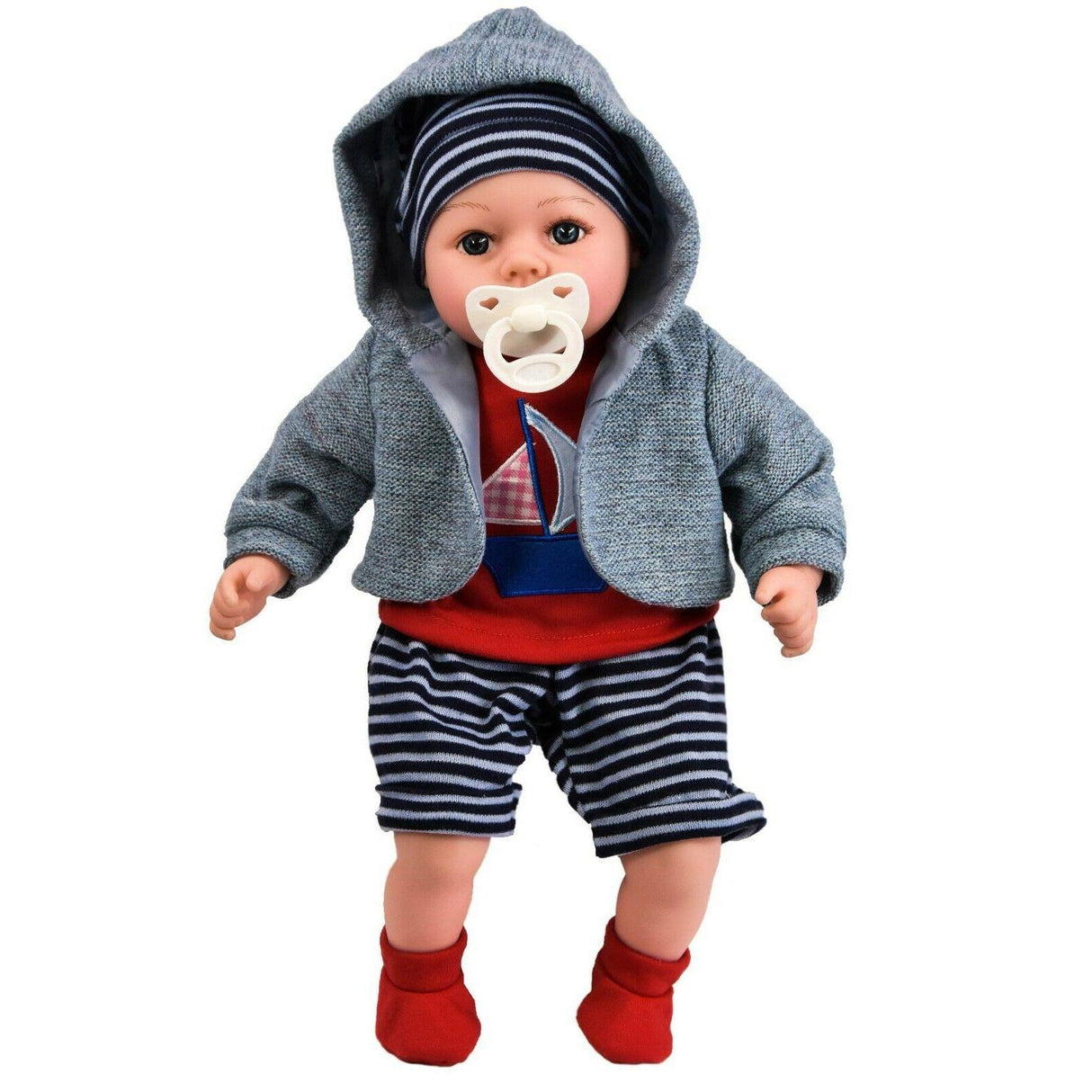 BiBi Outfits - Set of Two Clothes (Stripy Red & Blue) (45 cm / 18")