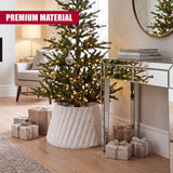 White Faux Fur Christmas Tree Skirt 22"