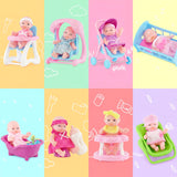 Set of 8 Mini Baby Dolls with Costumes & Accessories