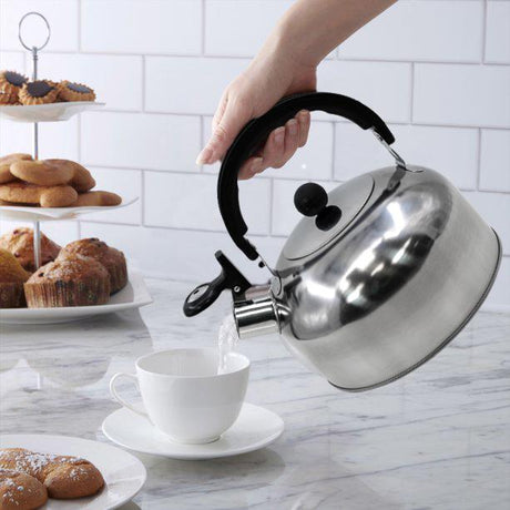 This is a gray kettle with a handle.