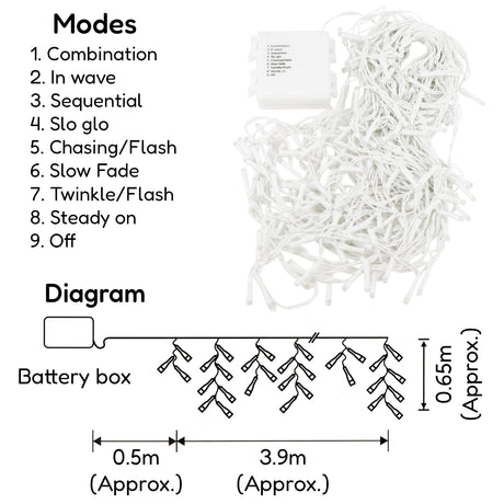 The Magic Toy Shop 200 Warm White & White Fairy Light With Timer