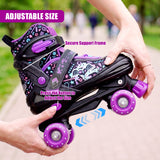 Black & Purple Kids Adjustable Roller Skates
