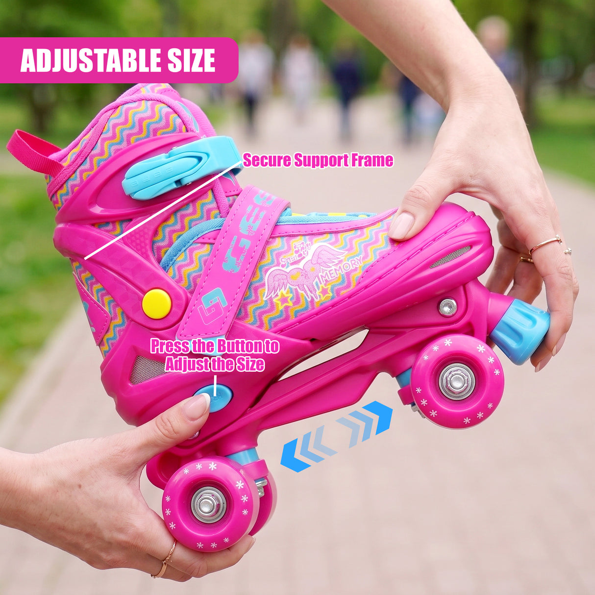 Pink Kids Adjustable Roller Skates