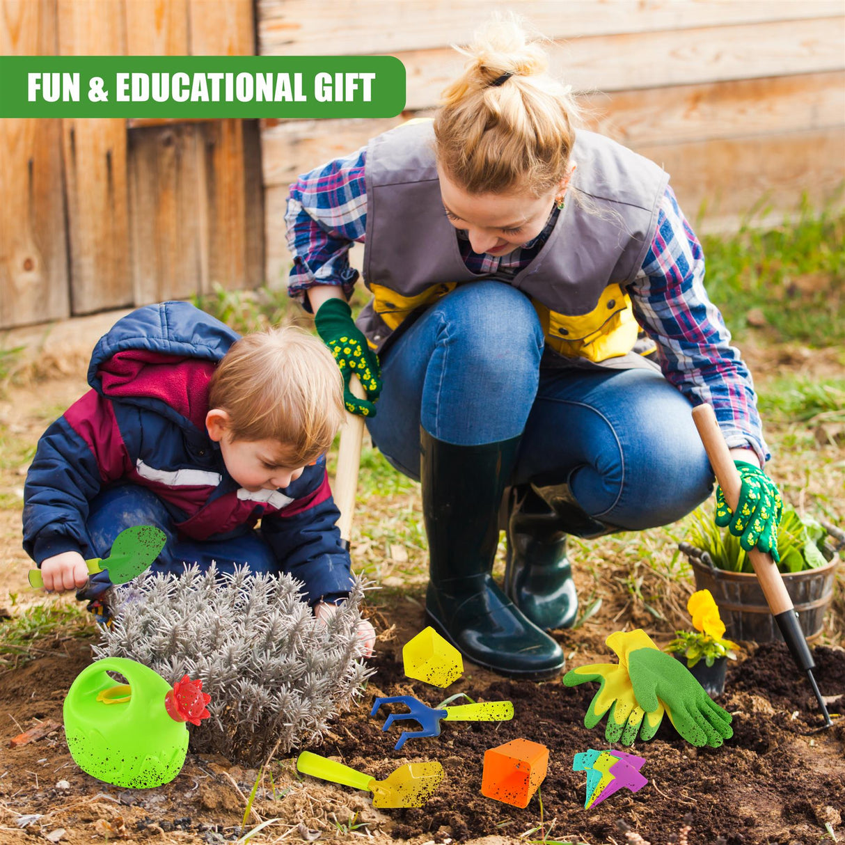 Set Of 3 Kids Garden Tools with Accessories & Carry Bag by The Magic Toy Shop - UKBuyZone