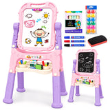 Pink Folding Double-Sided Magnetic Drawing Board