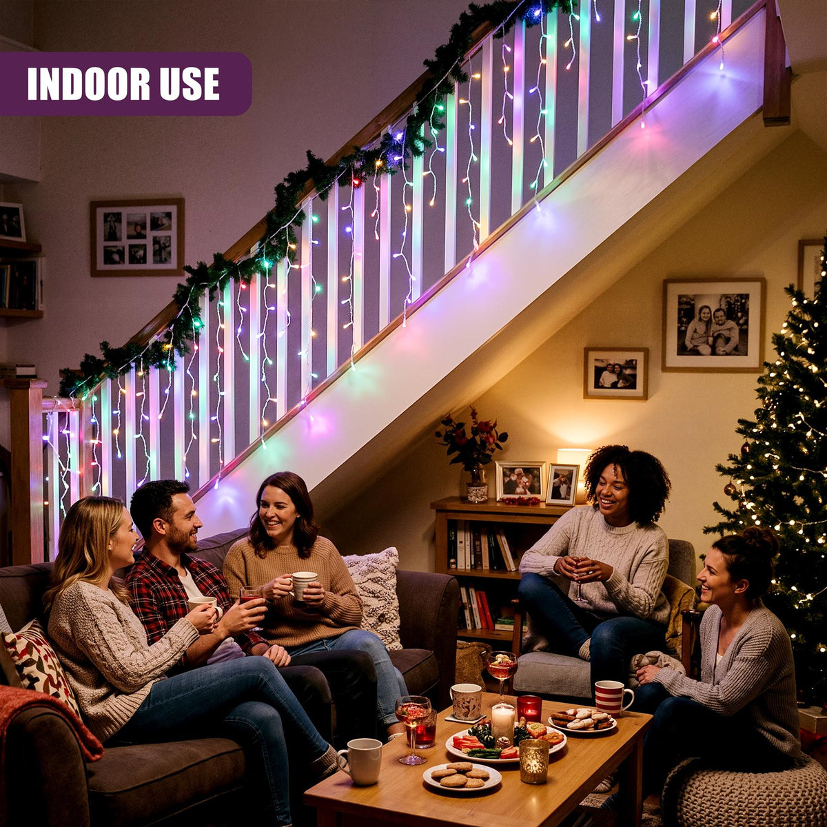 200 Pastel Multicoloured Fairy Lights With Time