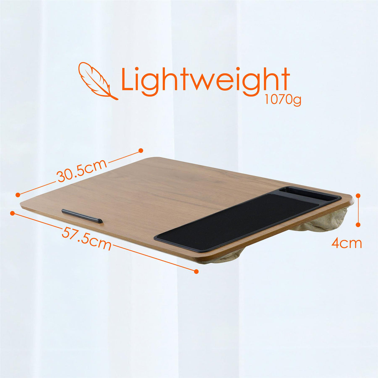 Lap Desk Laptop Table With Phone Slot Mouse Pad