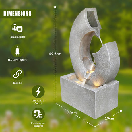 Horn Water Feature Outdoor With LED by GEEZY - UKBuyZone
