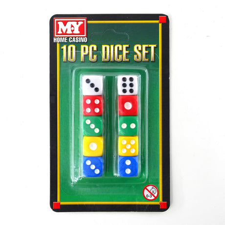 Six Sided Dice Set (D6) Set of 10 by The Magic Toy Shop - UKBuyZone