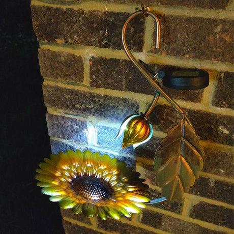 Solar LED Light Yellow Hanging Metal Bird Feeder by Geezy - UKBuyZone