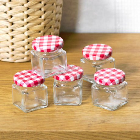 Glass Jar Set With Screw Top Lids 5 Pcs by Geezy - UKBuyZone