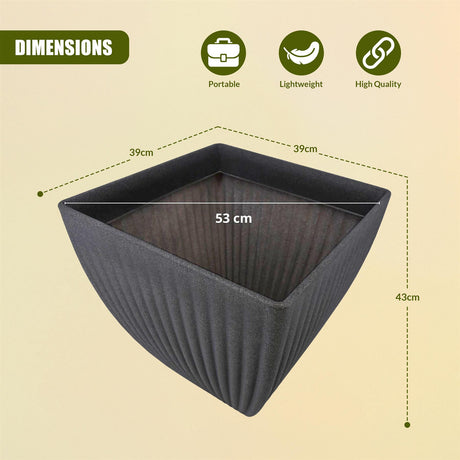 Large Charcoal Black Lotus Square Planter by GEEZY - UKBuyZone