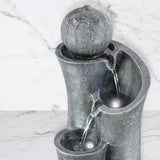Ball on Top Water Feature Outdoor With LED by GEEZY - UKBuyZone