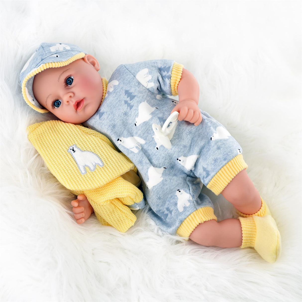 Baby Doll With Dummy & Sounds Yellow