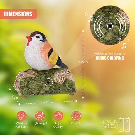 Decorative Outdoor Bird Figurine with Motion Sensor & Bird Sounds - UKBuyZone