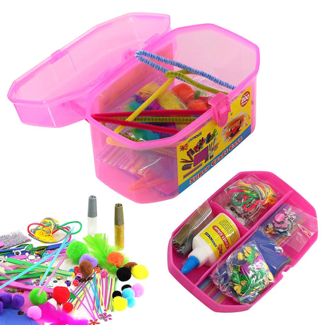 Pink Kids Super Craft Carry Case by The Magic Toy Shop - UKBuyZone