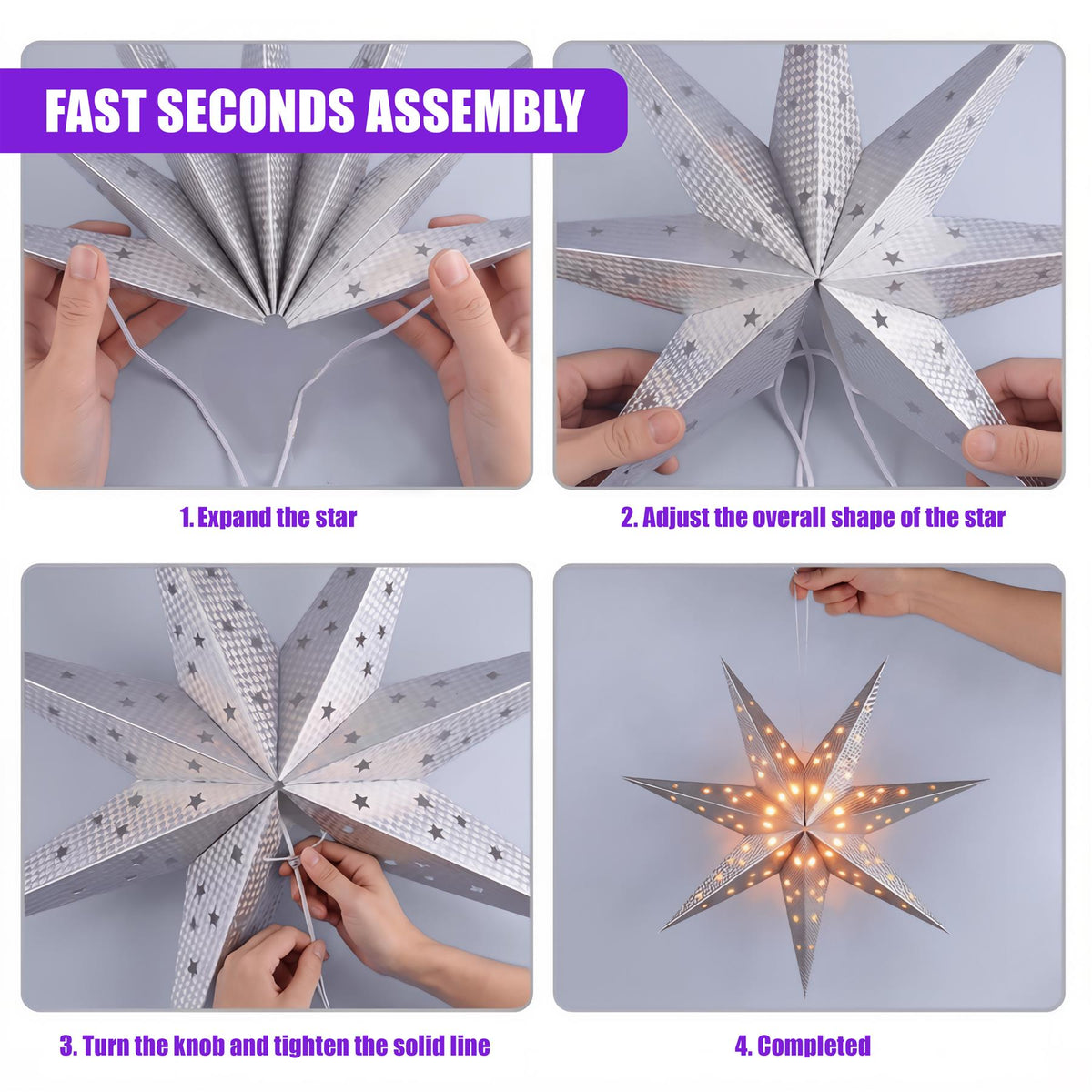 LED Hanging Paper Star 60 cm