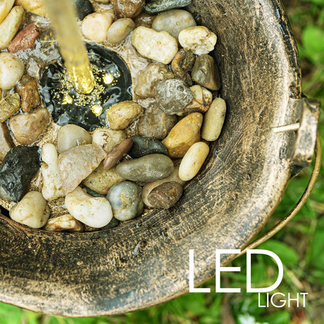 Tap Bucket Solar Water Feature Outdoor With LED by GEEZY - UKBuyZone