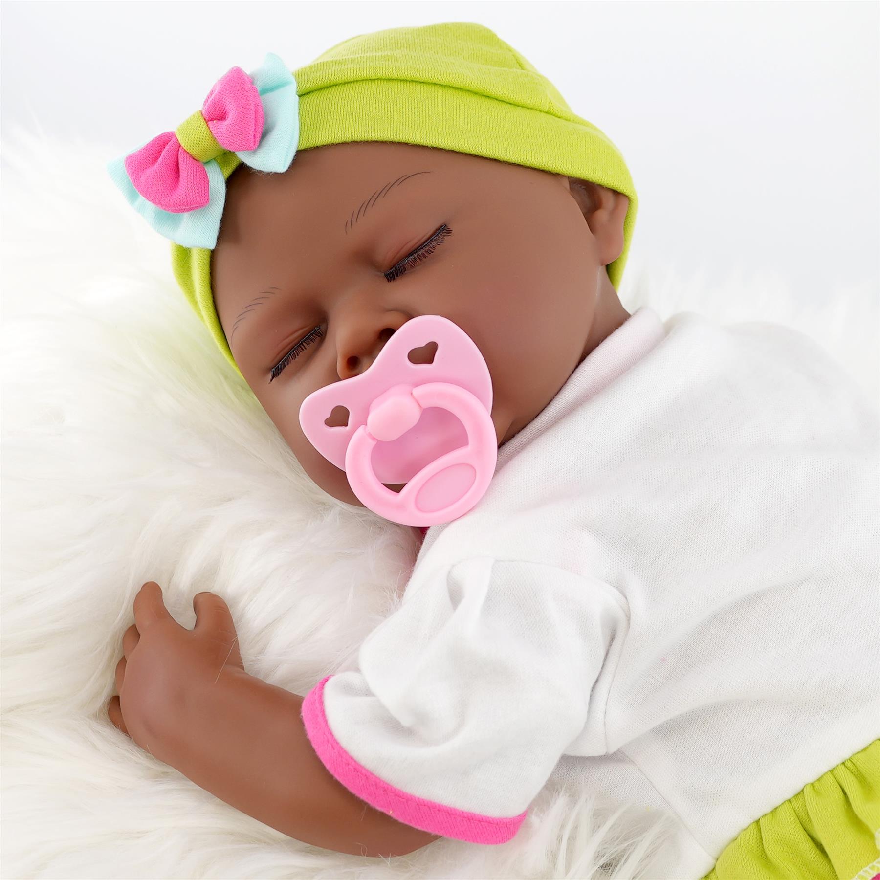 BiBi Black Doll Reborn Ethnic Sleeping Girl "Fay" (50 cm / 20") by BiBi Doll - UKBuyZone