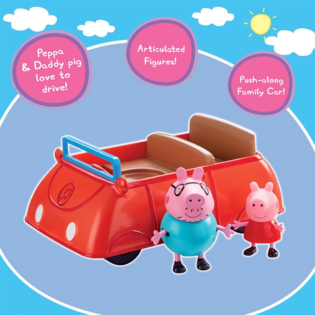 Peppa's Family Red Car Toy Set