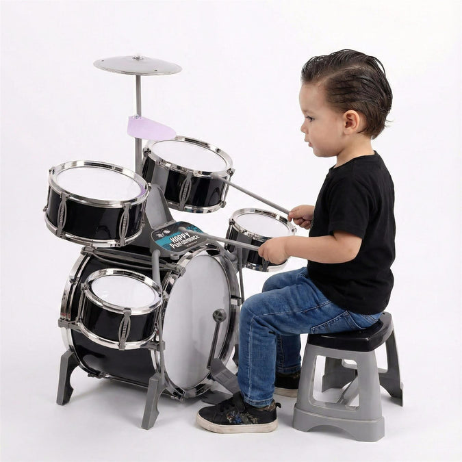 Black Multi functional Kids Jazz Drum Set - UKBuyZone