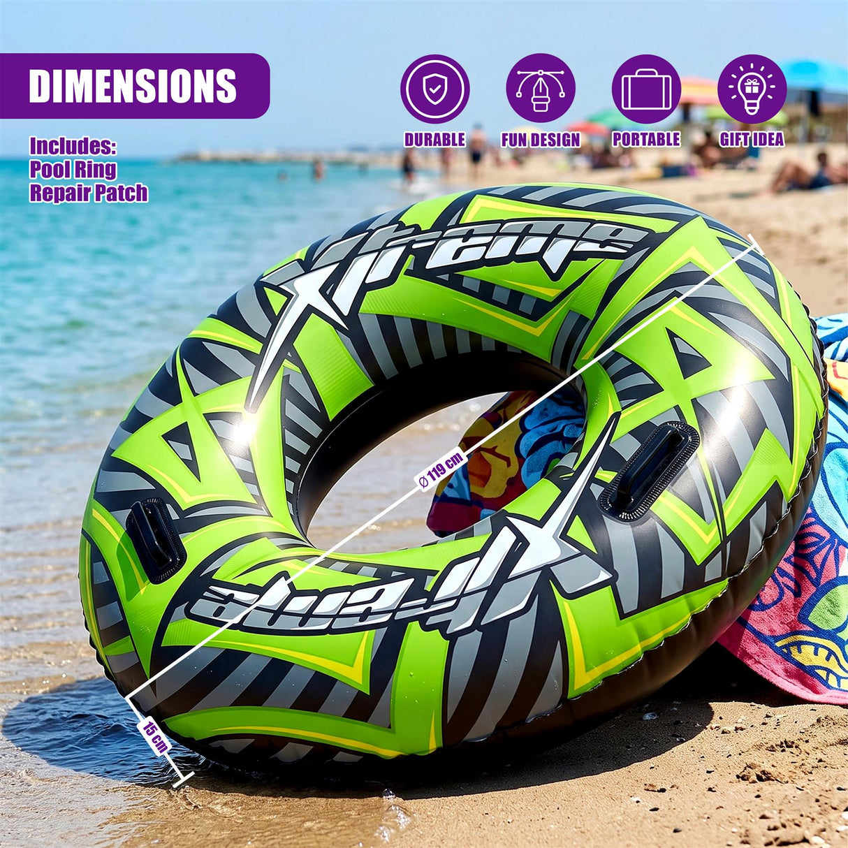 Inflatable Pool Ring 47" - Green