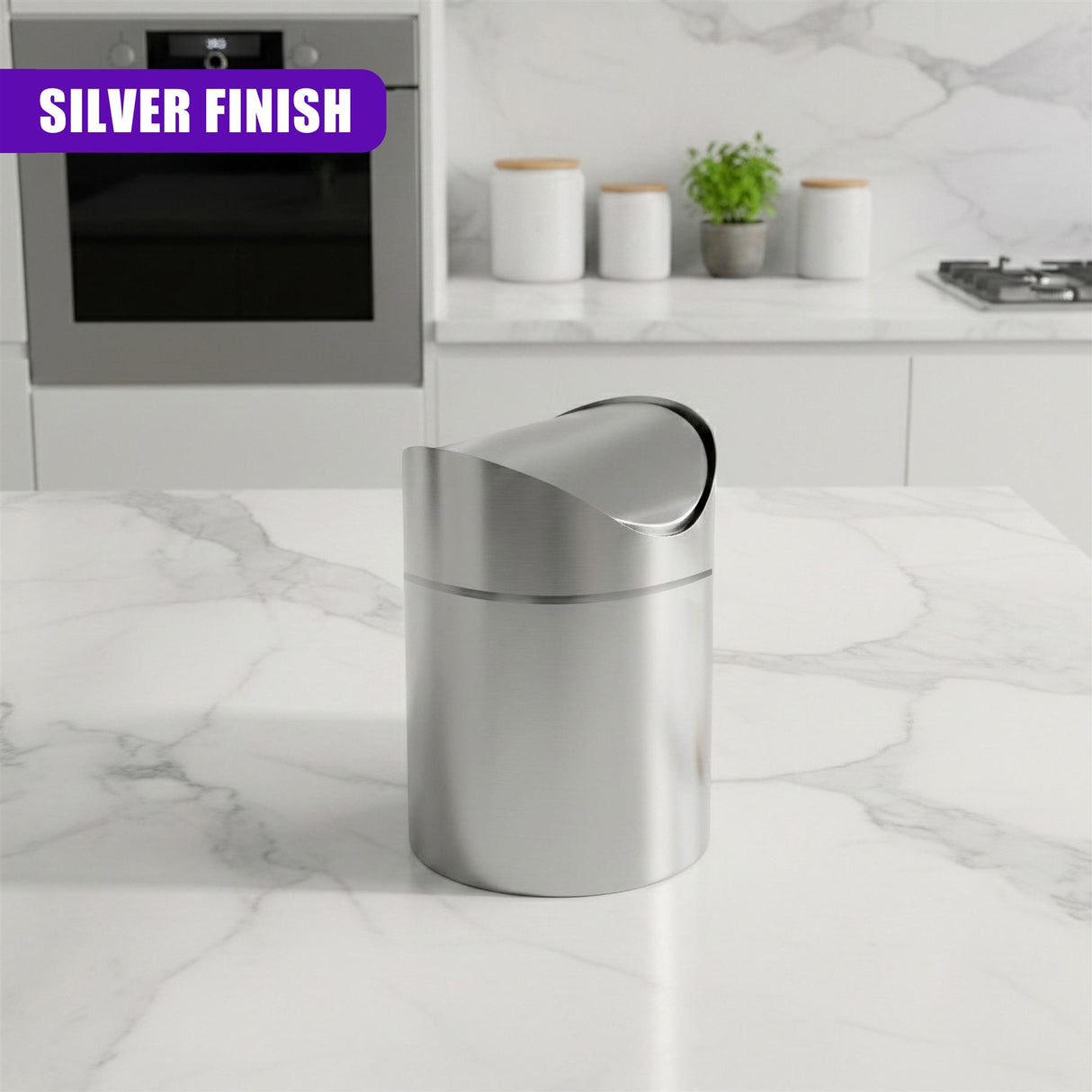 Stainless Steel Mini Swing Bin 1.5 L