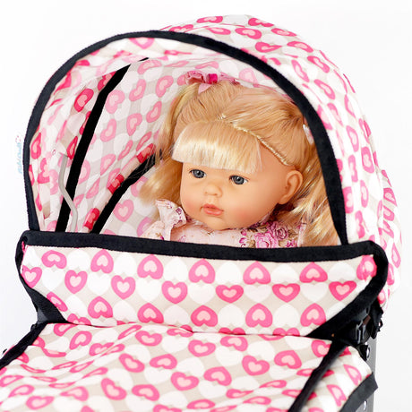 BiBi Doll 2-In-1 Pink Doll Pram & Carrier