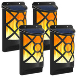 Solar Powered LED Flame Light Wall Mounted