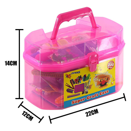 Pink Kids Super Craft Carry Case by The Magic Toy Shop - UKBuyZone