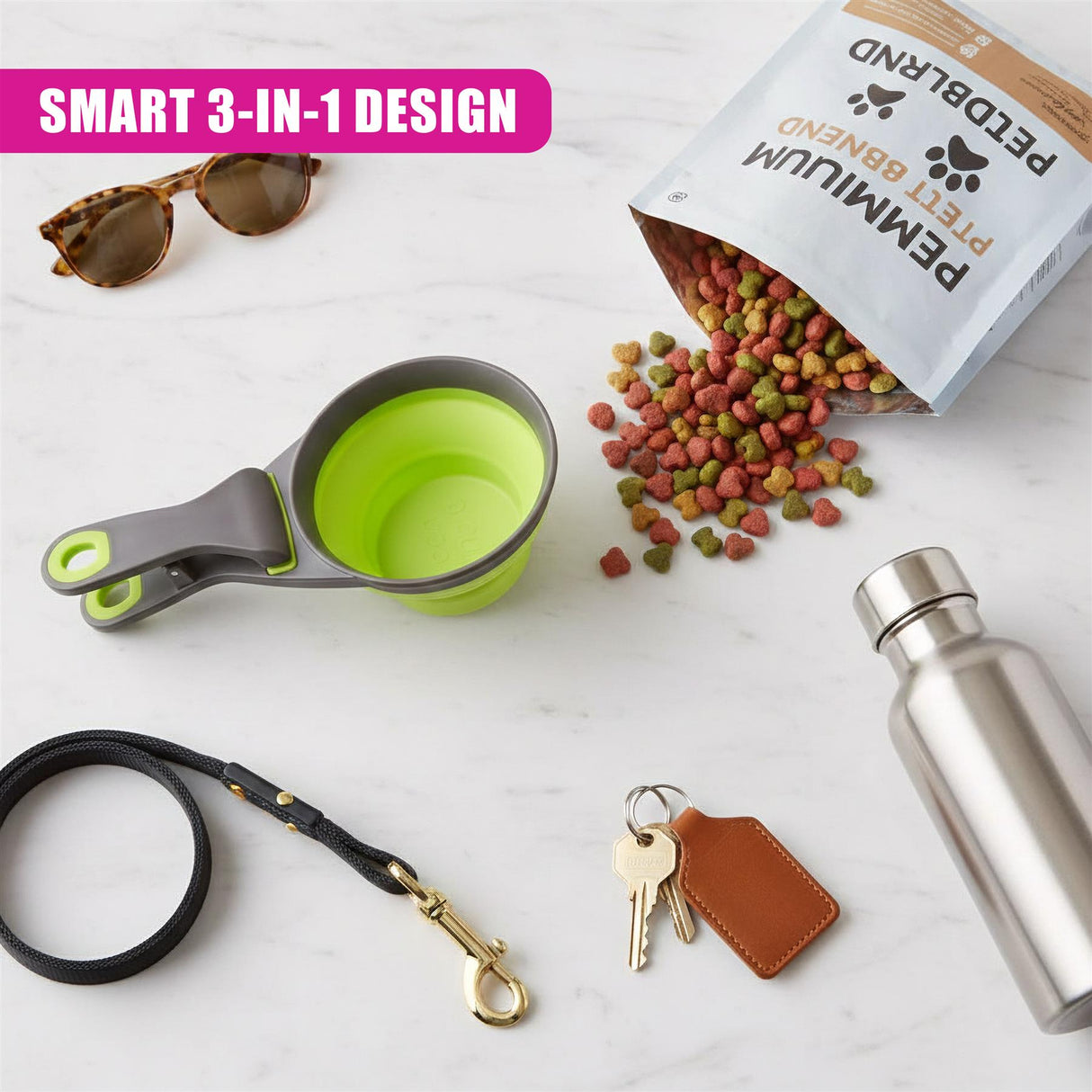 3 in 1 Collapsible Pet Food Scoop