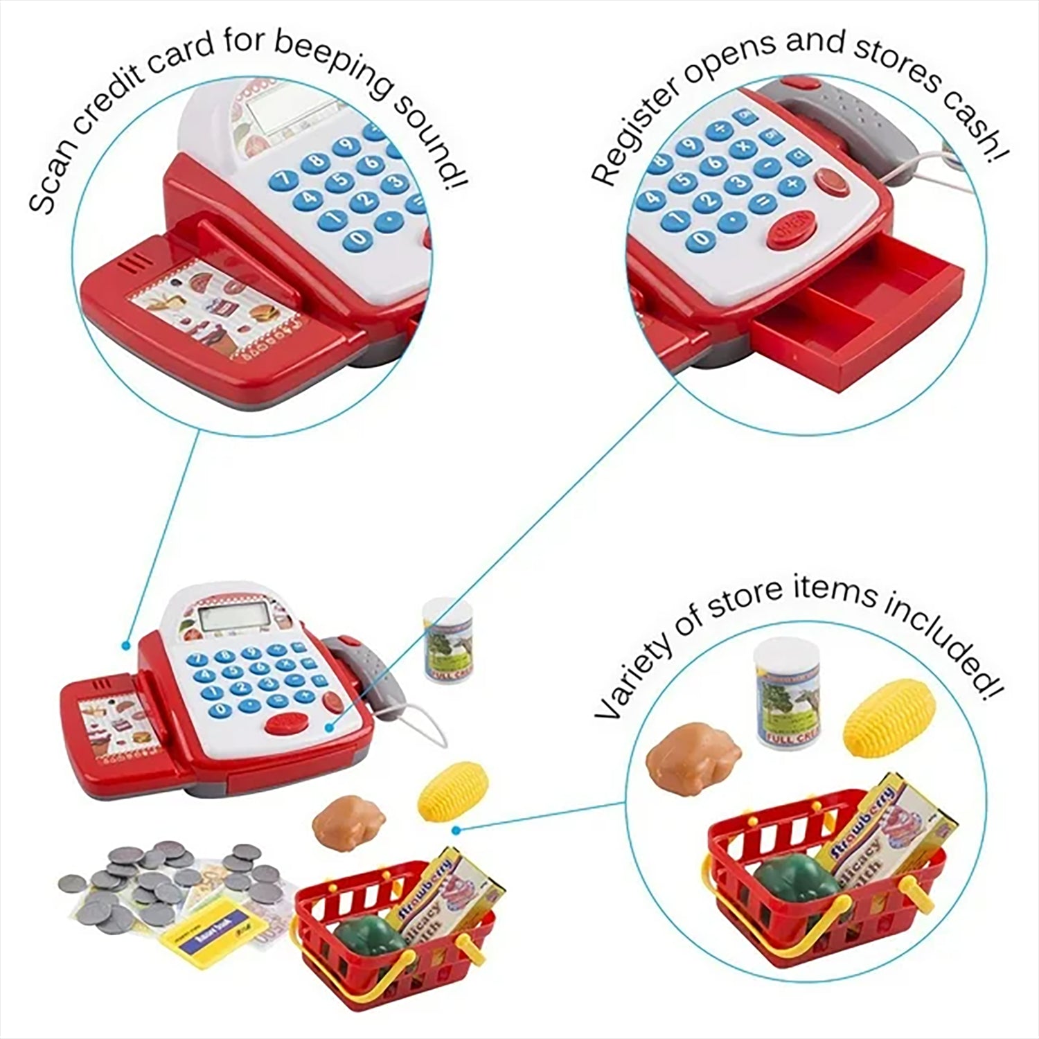 White & Red Cash Register Toy by The Magic Toy Shop - UKBuyZone