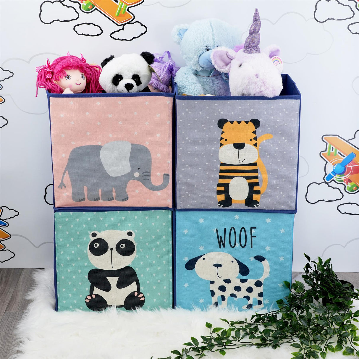 UKbuyzone Set of 4 Animal Design Storage Boxes