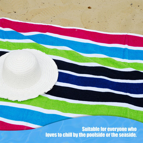Velour Striped Beach Towel Sanguine by Geezy - UKBuyZone
