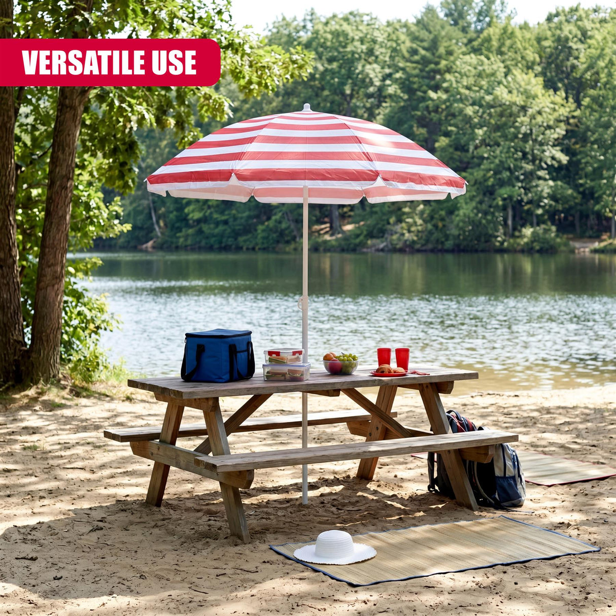 Red Striped Parasol