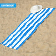 Beach Bath Towel Large Microfibre Blue Striped by GEEZY - UKBuyZone