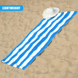 Beach Bath Towel Large Microfibre Blue Striped by GEEZY - UKBuyZone
